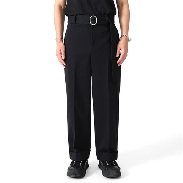 JIL SANDER ジルサンダー コットン リングベルト付き トラウザー TROUSER 111 AW 25 J22KA0230 J45254