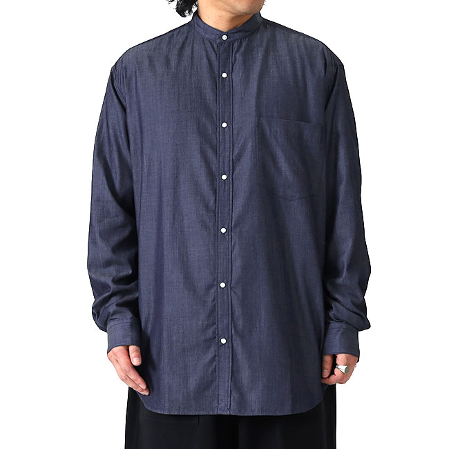 RAINMAKER レインメーカー インディゴデニム バンドカラーシャツ RM252
