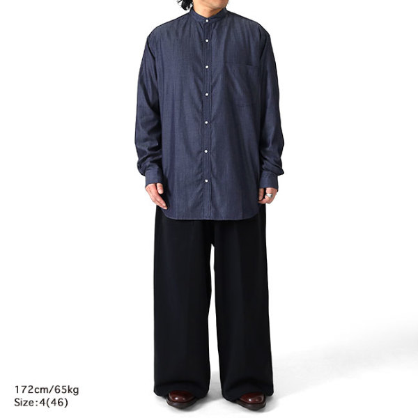 RAINMAKER レインメーカー インディゴデニム バンドカラーシャツ RM252