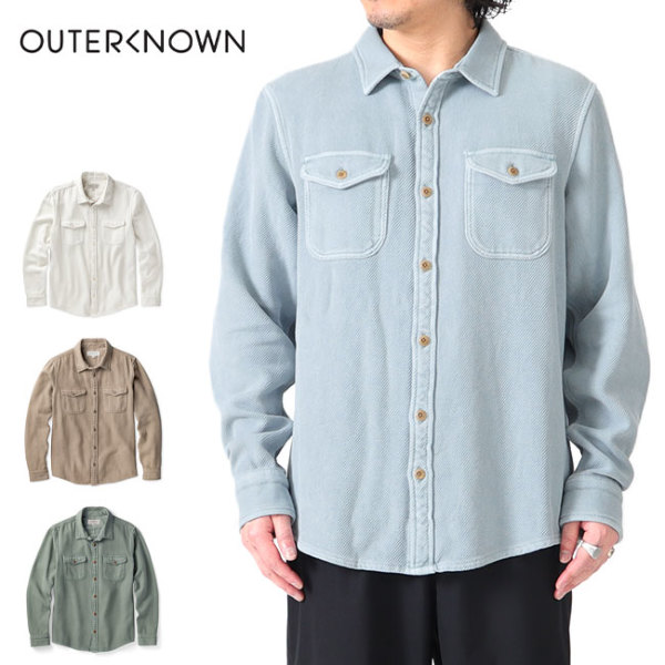 注目ブランドのギフト OUTERKNOWN アウターノウンブランケットシャツ 