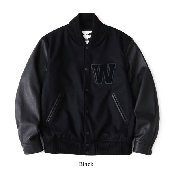 White Mountaineering × Schott ホワイトマウンテニアリング ショット VARSITY JACKET 袖レザー スタジャン  WM2473213