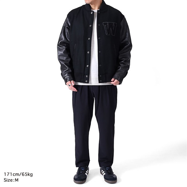 White Mountaineering × Schott ホワイトマウンテニアリング ショット VARSITY JACKET 袖レザー スタジャン  WM2473213