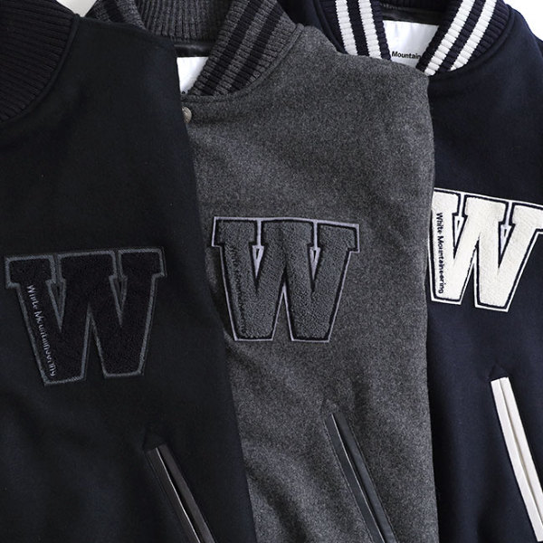 White Mountaineering × Schott ホワイトマウンテニアリング ショット VARSITY JACKET 袖レザー スタジャン  WM2473213