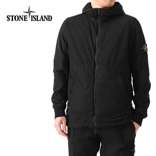 Stone Island ストーンアイランド ガーメントダイ ロゴパッチ 中綿入り ブルゾンパーカー 751541928