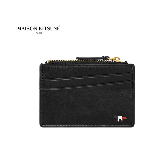 Maison Kitsune メゾン キツネ フォックスロゴ レザーカードホルダー AU05301LC0003