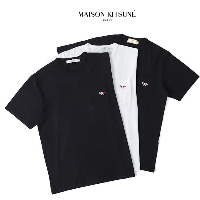 Maison Kitsune メゾン キツネ フォックスロゴ 胸ポケットTシャツ