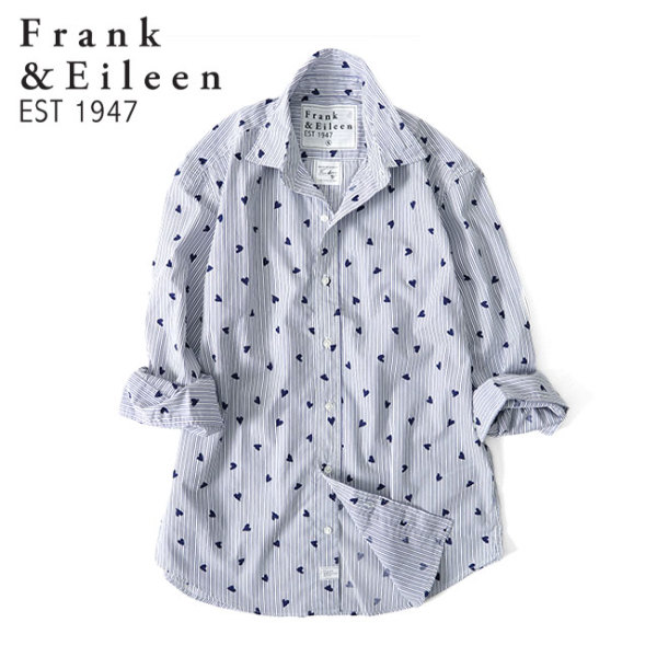 Frank&Eileen フランク&アイリーン FINBAR NHSP フィンバー ハート柄 ストライプシャツ 3220700023