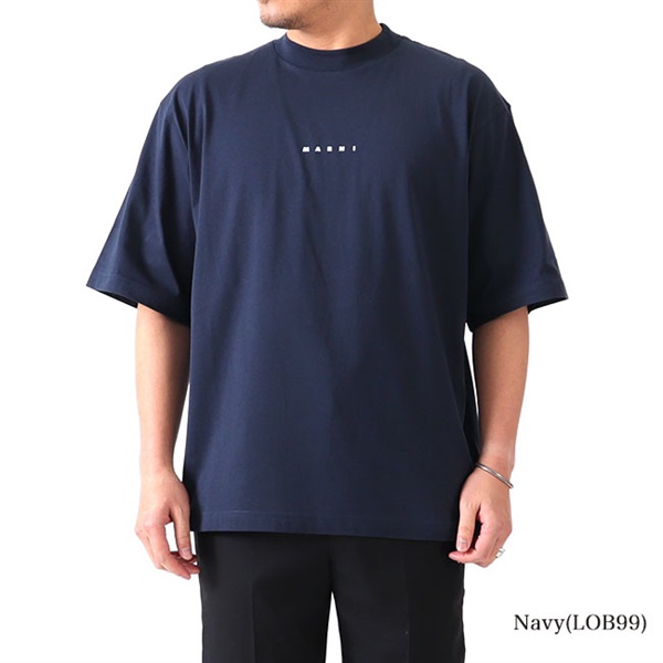MARNI マルニ ロゴTシャツ ミニロゴTシャツ Tシャツ ネイビーサイズ46