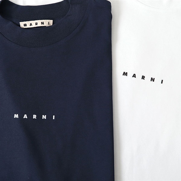 MARNI マルニ ロゴTシャツ ミニロゴTシャツ Tシャツ ネイビーサイズ46