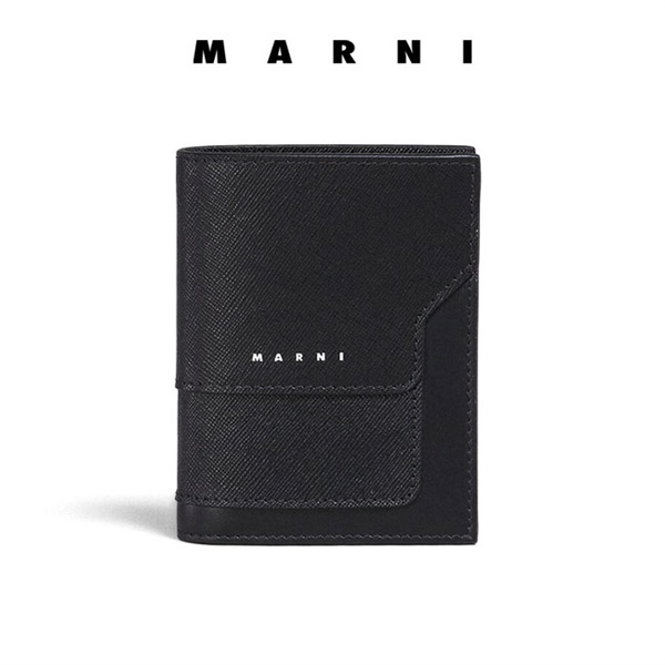 MARNI マルニ サフィアーノ&カーフレザー ロゴ 二つ折り財布 ウォレット PFMI0046Q0 LV520