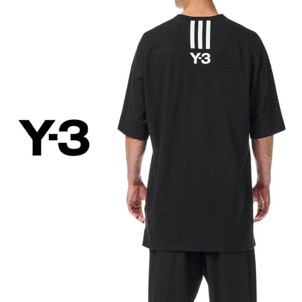 Y-3 オーバーサイズ 3ストライプス 5分袖Ｔシャツ XLサイズ HG6089