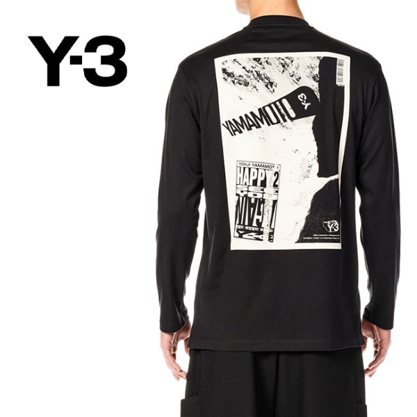 TIME SALE] Y-3 ワイスリー バックプリント グラフィックアート ロンT