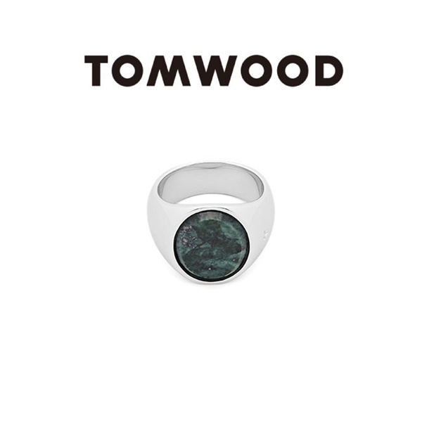 TOMWOOD トムウッド オーバル グリーンマーブル シルバー リング Oval 