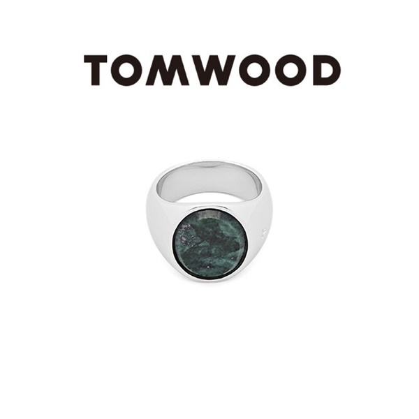 （美品）TOMWOOD oval green marble ring 54 TOMWOOD トムウッド Oval Green Marble M オーバル グリーン