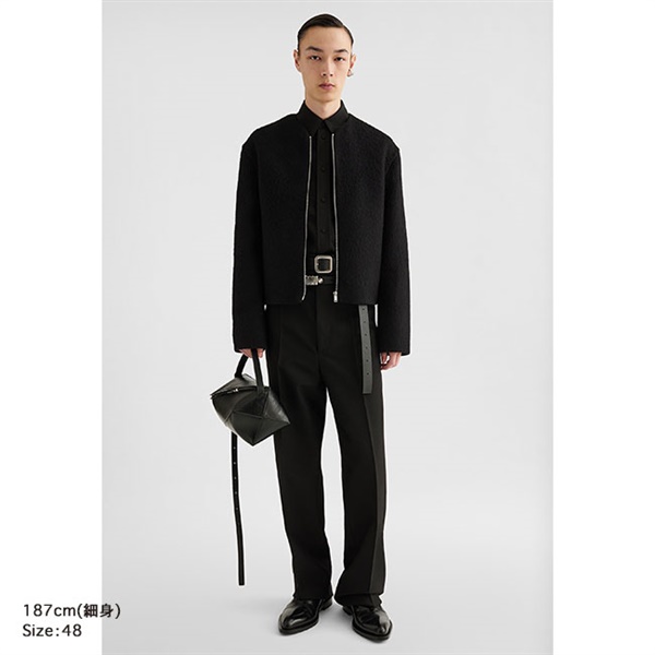 JIL SANDER ジルサンダー ウールモヘア ノーカラー ショートジャケット