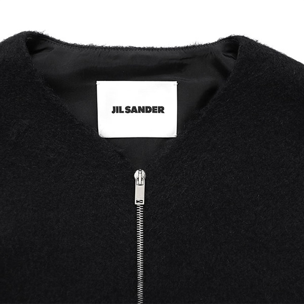 JIL SANDER ジルサンダー ウールモヘア ノーカラー ショートジャケット