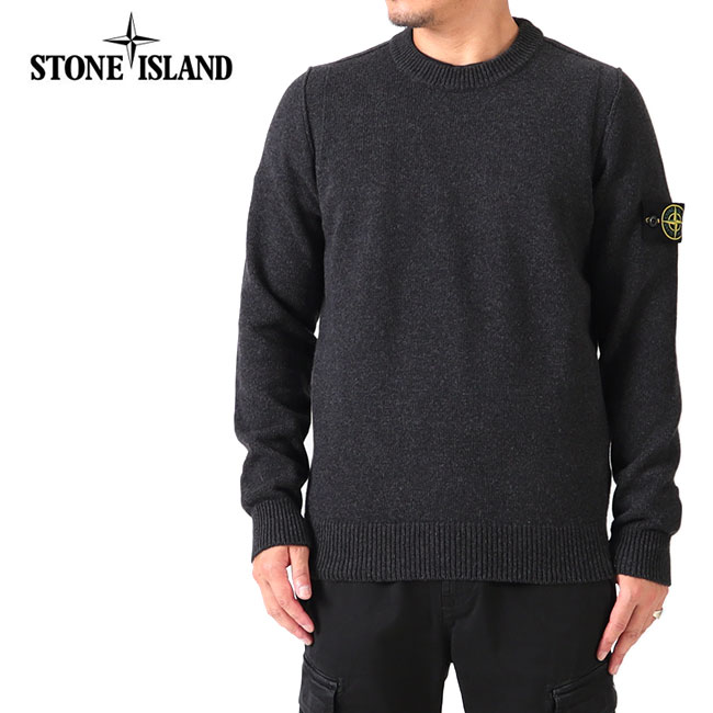 【新品】STONE ISLAND ロゴパッチ付 ニット セーター ブラック XLこれからのシーズン向けです